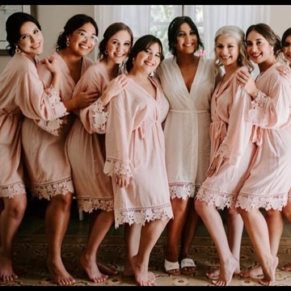 Rose Lace Cotton Robe